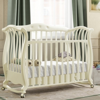 Детская кроватка-качалка Baby Italia Andrea Vip pelle — Слоновая кость (Avorio laccato)