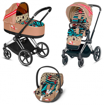Коляска 3 в 1 Cybex Priam III KK One Love (Cloud Z i-Size) — Chrome Black
