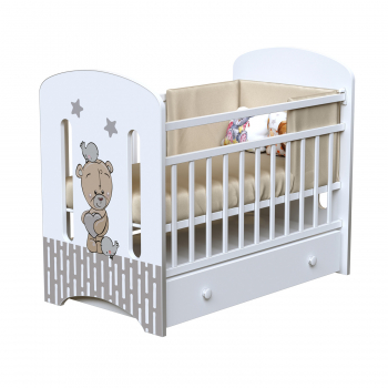 Детская кроватка ВДК "love me" (маятник) ЛДСП — Белый