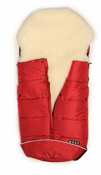Зимний конверт BOZZ из стриженой овчины — 60-154-12 Красный/Белый