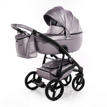 Коляска 2 в 1 Tako Laret Premium — TLP-04 (кожа платиново-серая/короб стальной/рама черная)