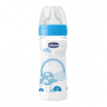 Бутылочка Chicco Well-Being Boy 2 мес.+, лат.соска, перем. поток, РР, 250 мл 310205005