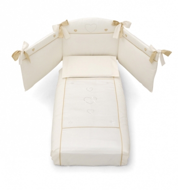 Комплект постельного белья Erbesi Cuori (3 предмета) — Ivory (слоновая кость)