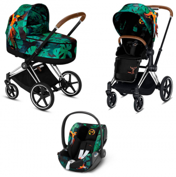 Коляска 3 в 1 Cybex Priam III Birds of Paradise (Cloud Z i-Size) — Chrome