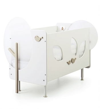 Детская кровать Baby Expert Bosco с окошечками — белый/крем