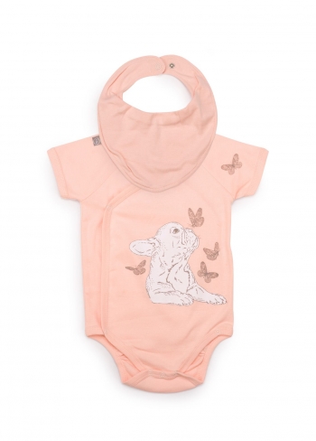 Боди с коротким рукавом в наборе с нагрудным фартуком Happy Baby 90024