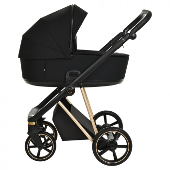Коляска 3 в 1 Roan Sol Luxury — True Black/Gold/руч.Черный