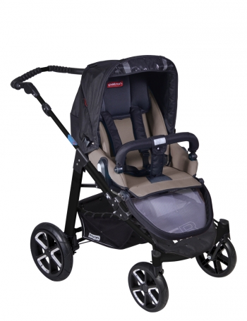 Коляска 2 в 1 Patron Fenix 4C-B (черная рама) — gento mocca 635