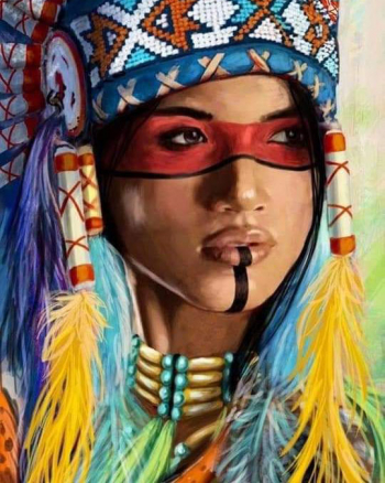 Картина по номерам ТМ Цветной 40х50 на подрамнике, арт. MG — MG2145 Индианка