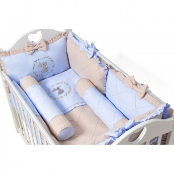 Бортики в кроватку Ma Licorne Mon Lappin — Bleu (Голубой)