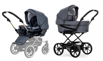 Коляска 2 в 1 Emmaljunga Edge Duo Combi Lounge (шасси City Black) — Grey