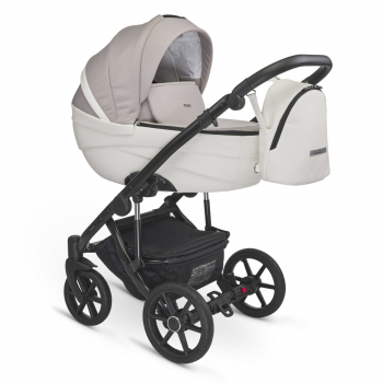 Коляска 2в1 BEXA IDEAL — бежевый+белая кожа