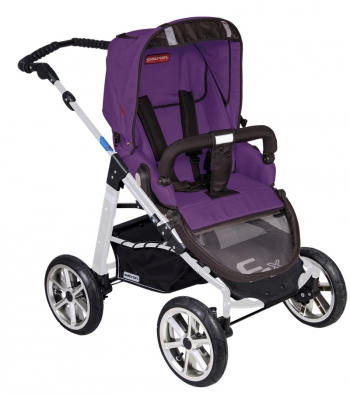 Прогулочная  коляска Patron Fenix 4XC-S (серебряная рама)  — spirit plum purple 658