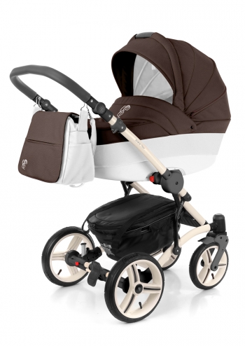 Коляска для новорожденных Esspero Grand Tour (шасси Beige GT) — Cacao leatherette