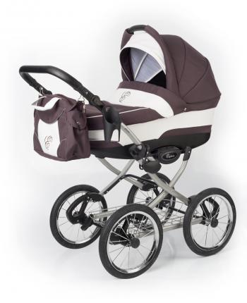 Коляска для новорожденных Esspero Classic (шасси Grey) — Brown Lux