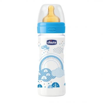 Бутылочка Chicco Well-Being Boy 2 мес.+, лат.соска, средн. поток, РР, 250 мл 310205113