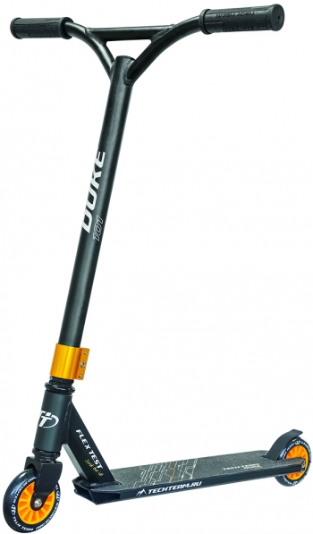 Трюковой самокат TechTeam Duke 101 — черный-золотой