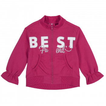 Толстовка Chicco, Принт Лучший друг, для девочек, цвет розовый — Розовый, р.86