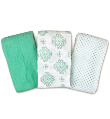 Набор пеленок Summer Infant 3 шт.  — бирюза/белый с орнаментом