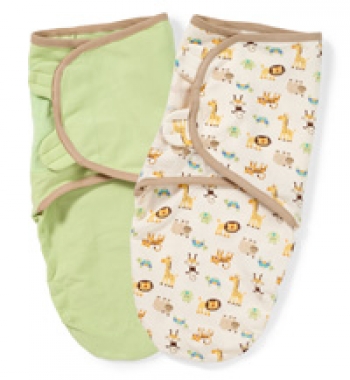 Конверт для пеленания Summer Infant SWADDLEME ORGANIC — зеленый/джунгли - 2шт. (р-р S/M)