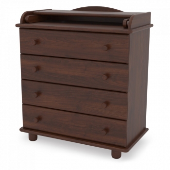 Пеленальный комод Gandilyan "Аистенок" с декором Мишка на луне — орех