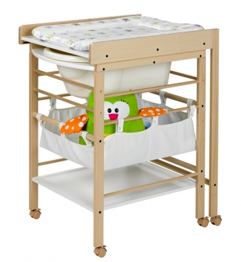 Стол для пеленания с ванночкой Geuther Hanna — натуральный