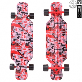 Скейтборд Y-SCOO Longboard Shark TIR 31" — CHAOS RED/black
