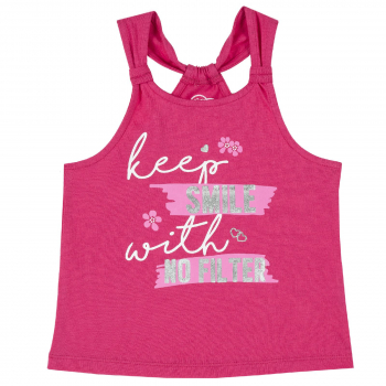 Майка Chicco надпись Smile, для девочки, цвет фуксия (ошибка)