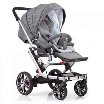 Прогулочная коляска Gesslein F6 Air+  — серая клетка
