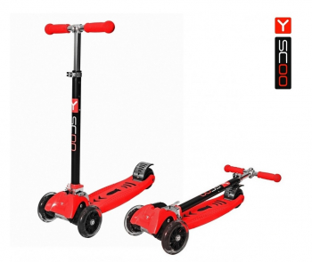 Самокат Y-SCOO MAXI CITY RT Simple Gagarin трансформер — red