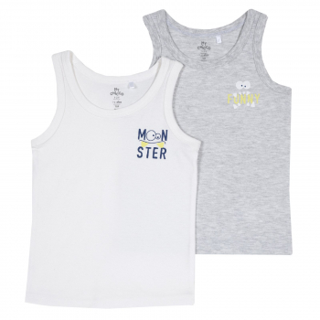 Майки (2 шт.) Chicco для мальчиков, цвет светло-серый