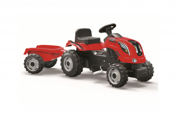 Трактор педальный Smoby XL с прицепом, 142х44х54,5см — красный