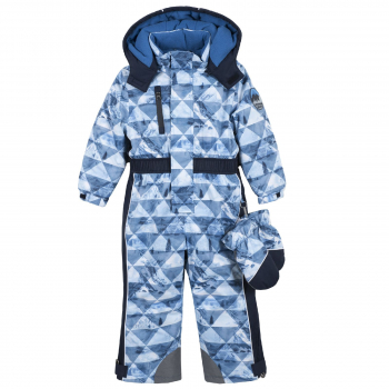 Комбинезон утепленный Chicco, Принт Треугольники, для мальчиков, цвет тёмно-синий (ошибка)