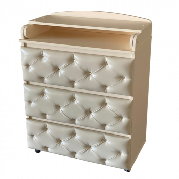 Пеленальный комод Антел Ульяна (7) 800/3 с мягким фасадом — Слоновая кость