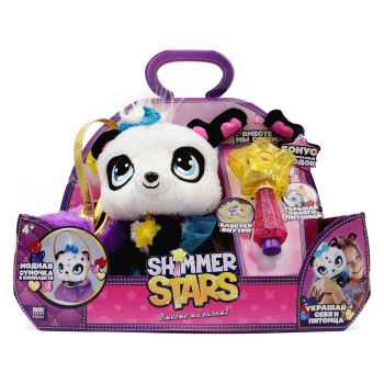 Мягкая игрушка Shimmer Stars Плюшевая Панда Пикси 20см  с сумочкой
