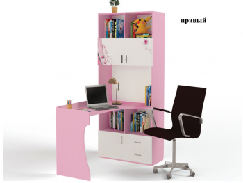 Стол-стеллаж ABC-KING Принцесса — правый (розовый)