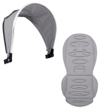 Colour pack для 2-го сиденья Oyster MAX (капюшон, текстиль) — Pure Silver