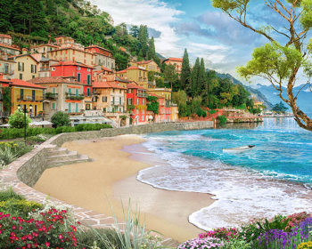 Картина по номерам ТМ Цветной 40х50 на подрамнике, арт. MG — MG2417 Город у моря