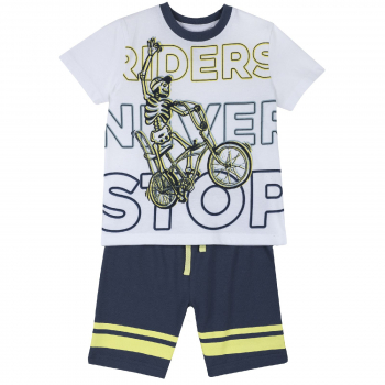 Комплект футболка и шорты Chicco, принт байк (мультиколор)