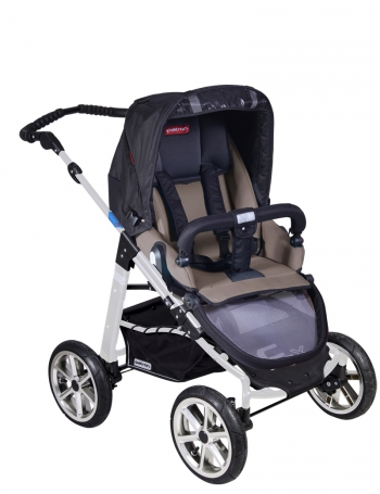 Прогулочная  коляска Patron Fenix 4XC-S (серебряная рама)  — gento mocca 635