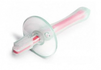 Зубная щетка силиконовая с ограничителем Canpol арт. 10/500 — розовый
