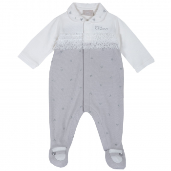 Комбинезон с рюшами Chicco для девочек, цвет светло-серый — Светло-серый, р.68