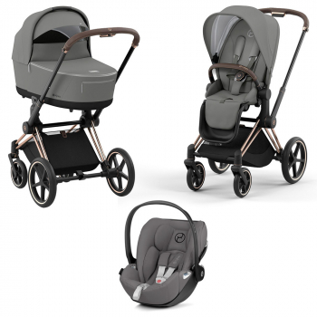 Коляска 3 в 1 Cybex Priam IV (шасси Rosegold)