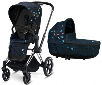 Коляска 2 в 1 Cybex Priam III Jewels of Nature — Chrome Black