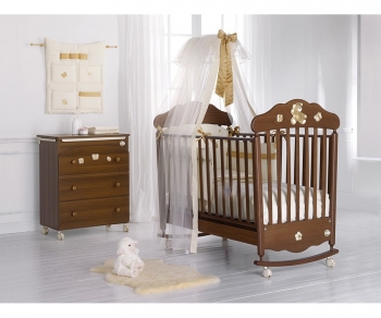 Детская кровать Baby Expert Bijoux — орех/золото