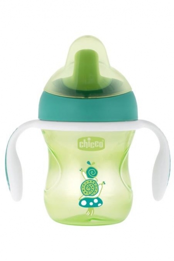 Чашка-поильник Chicco Training Cup (полужесткий носик) (6 мес+, 200 мл) — Зеленый