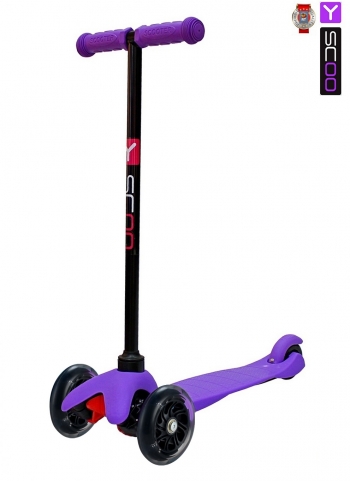 Самокат Y-SCOO mini A-5 Shine со светящими колесами — purple
