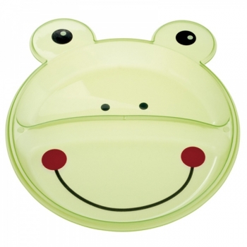 Тарелка с разделением Canpol Animals арт. 74/005, 9+ мес. — зеленый/лягушонок
