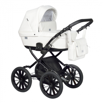 Коляска 2 в 1 Indigo BROCO Eco Plus 14" — белая кожа