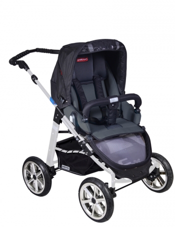 Прогулочная  коляска Patron Fenix 4XC-S (серебряная рама)  — gento smoke grey 605